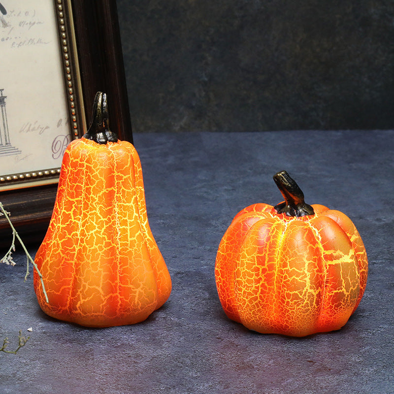 New Halloween Pumpkin Lantern Simulation Pumpkin LED Candle Lamp Resin Luminous Pumpkin