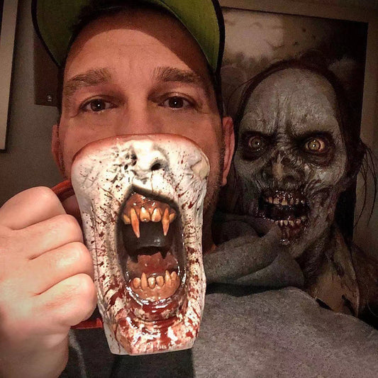 Handmade Gothic Vampire Half Face Mug