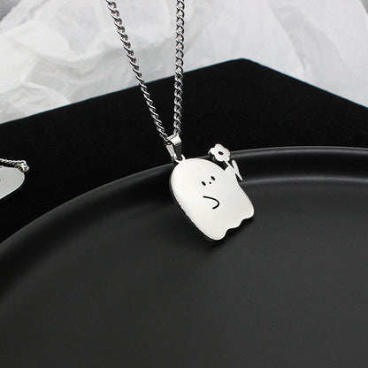 Little Ghost Pair Necklace Creative Pendant Cartoon Couple Pendant