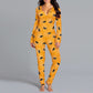 Halloween Printed Jumpsuit Long Sleeve Home Pajamas Casual Trousers Women's Cos Clothing