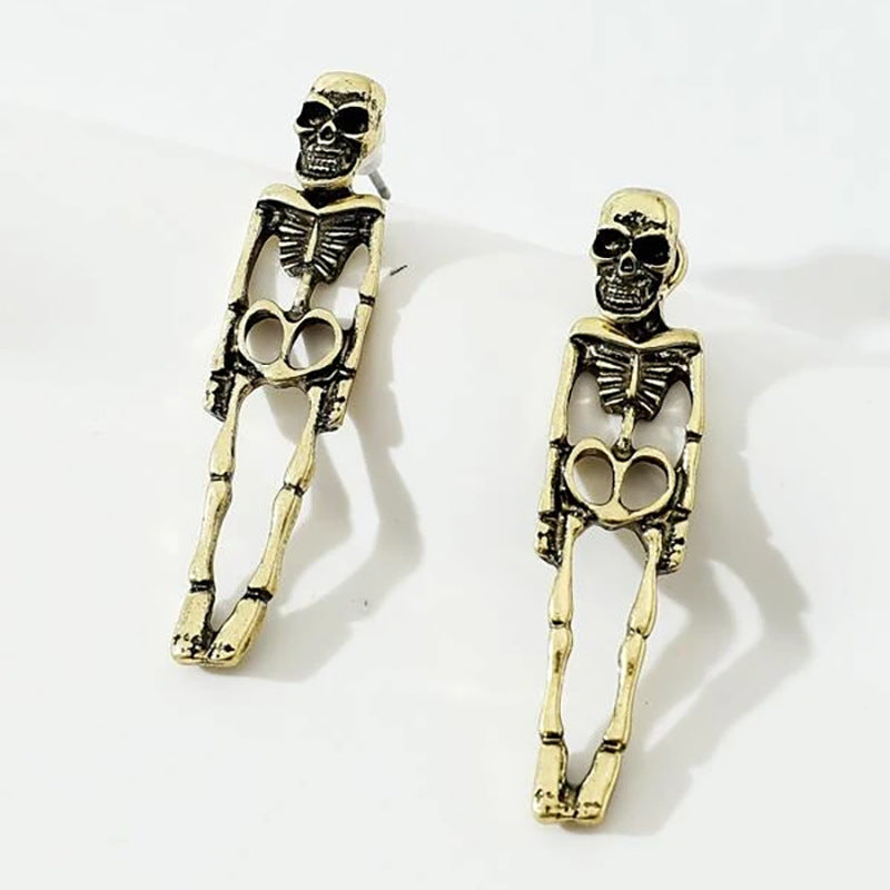 Halloween Skull Simulation Human Skeleton Detachable Stud Earrings